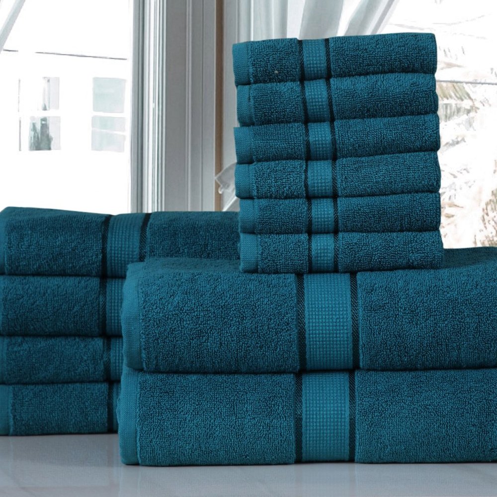 100% Cotton Bath Towels 600 GSM 12PC